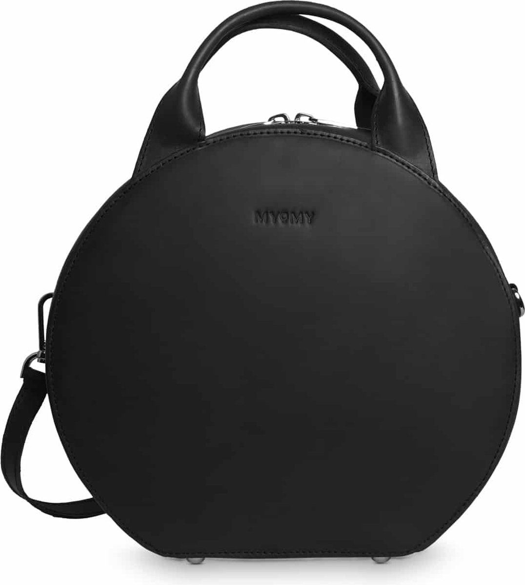 Myomy Boxy Bag - Dames Handtas - Duurzaam Buffelleer - Zwart