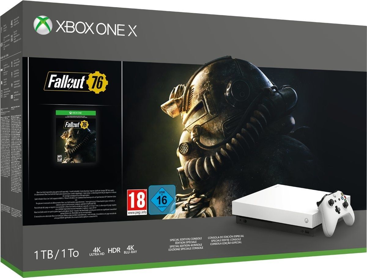 Microsoft Wit Xbox One X - Console Bundel - Fallout 76 - Robot White Special Edition