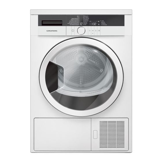 Grundig GTN 37250 G - Warmtepompdroger 7 kg - Energieklasse A++ - Wit