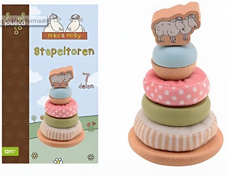 Mike en Molly - Stapeltoren 80174 - Zachte ringen - Educatief speelgoed