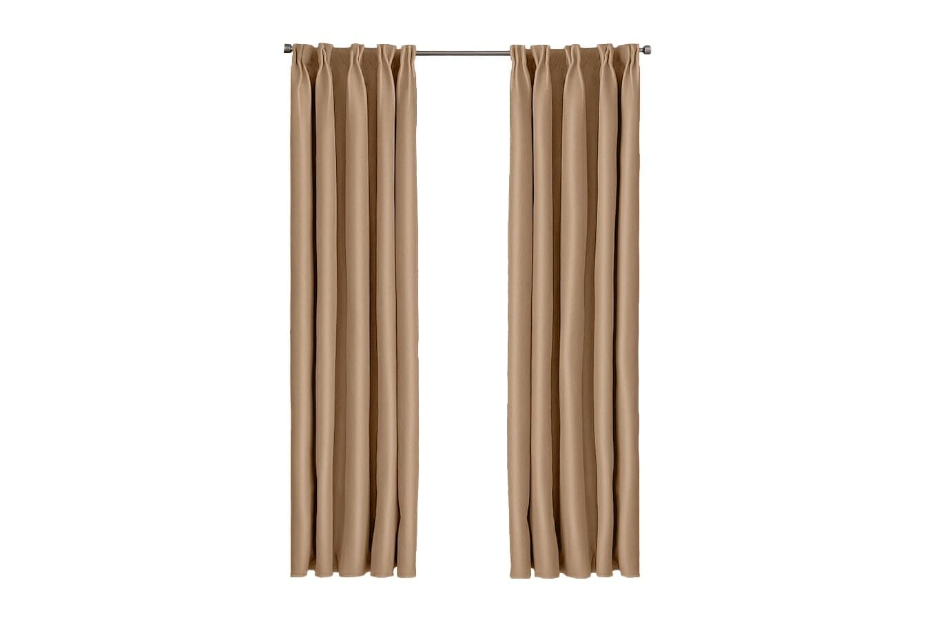 Merkloos Larson - Luxe Effen Blackout Gordijn - Met Haken - 1.5m X 2.5m - Donker Taupe