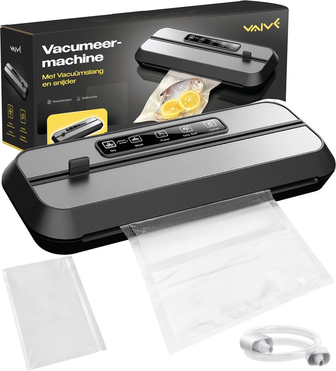 VAIVE VQ-01 - Vacumeermachine - Ingebouwd snijsysteem - 80 kPa zuigkracht - Zwart (10x)