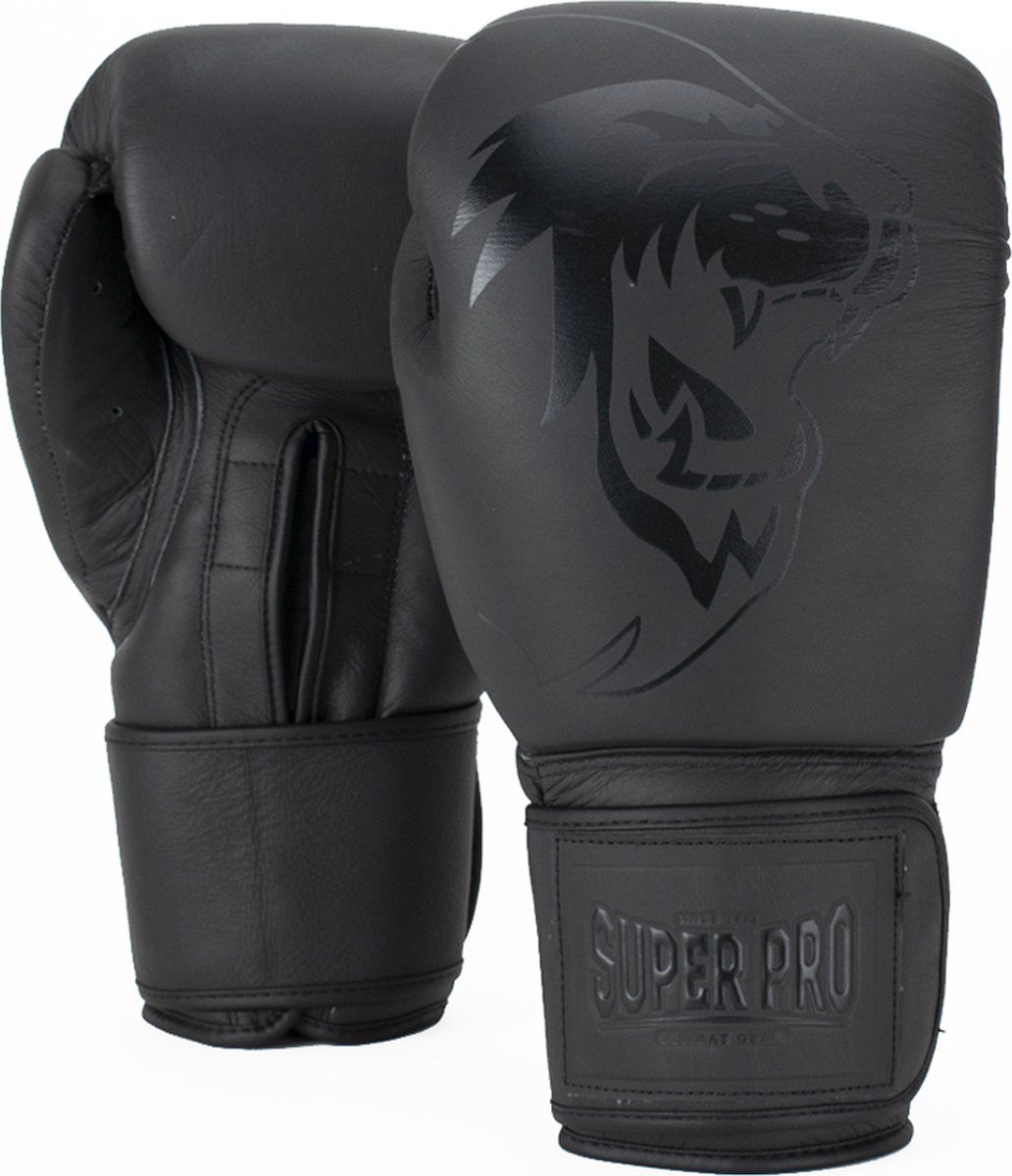 Super Pro Combat Gear - Legend - Lederen Kickbokshandschoenen 18oz - Grijs