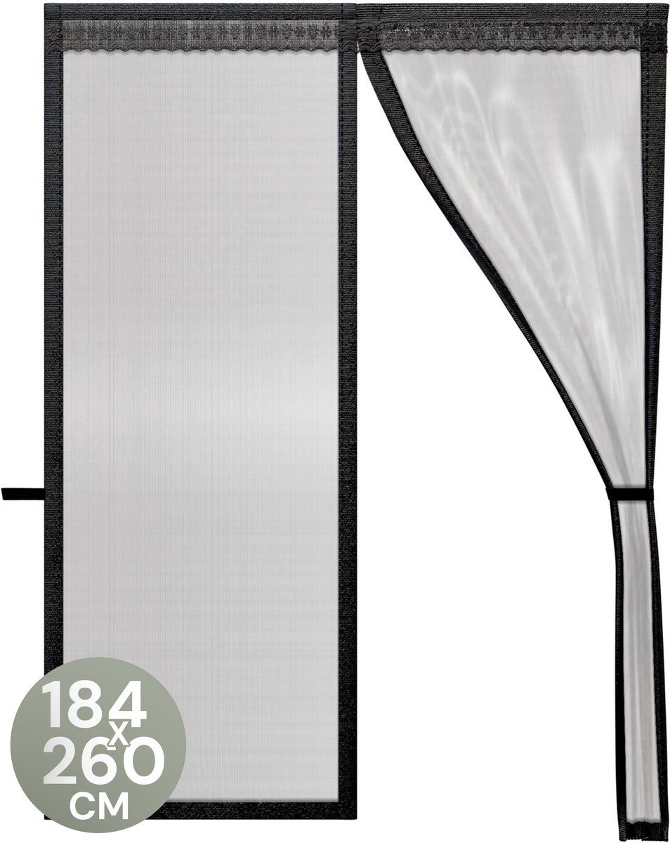 O'Daddy® Deurgordijn Deluxe Fiber - Magnetisch Vliegengordijn - Zelfsluitend - Zwart 184x260 Cm