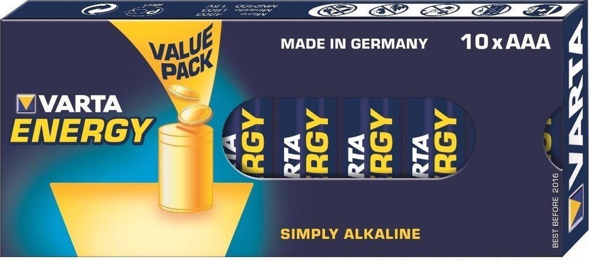 Varta AAA (LR03) Energy batterijen - Wegwerpbatterij - Alkaline - (10 stuks)
