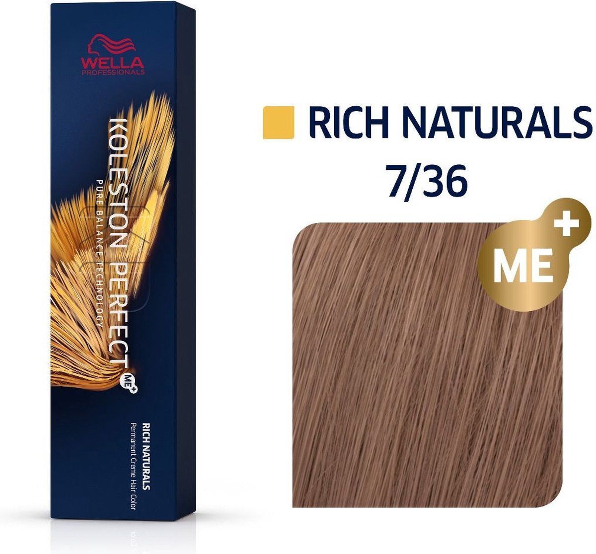 Wella Professionals Koleston Perfect ME+ - Haarverf - Pure gebalanceerde kleurresultaten - 7/36 Rich Naturals - 60ml