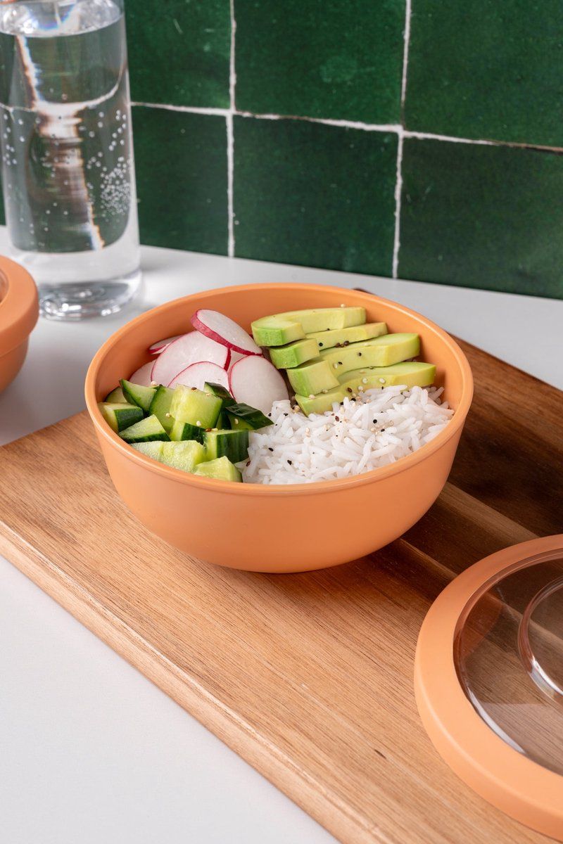 Amuse Tylla Oat Life Bowl - 700ml - Lunchbox - Perfect Afsluitbare Verhouddoos - Saladebox Voor Onderweg - Lichtgrijs