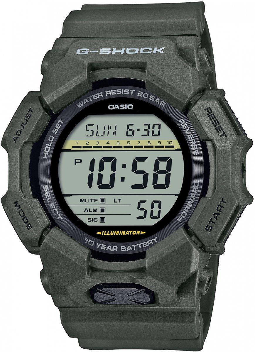 G-Shock Gd-010-3ER - Heren Horloge - Digitaal - 20 Atm Waterdicht - Kleur, Groen