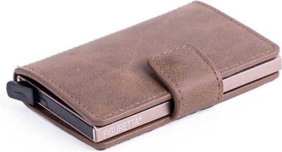 Figuretta - Card Protector - Rfid Bescherming - Pu-leder Hunterbruin
