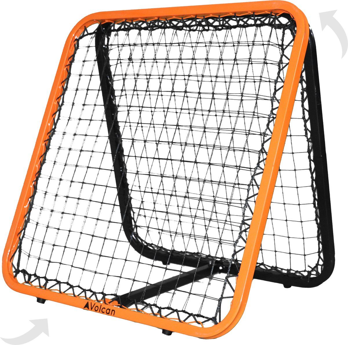 Volcan Dubbelzijdige Rebounder - Voetbal Trainingsmateriaal - 85 X 85 Cm - Inclusief Grondankers - Oranje/Zwart