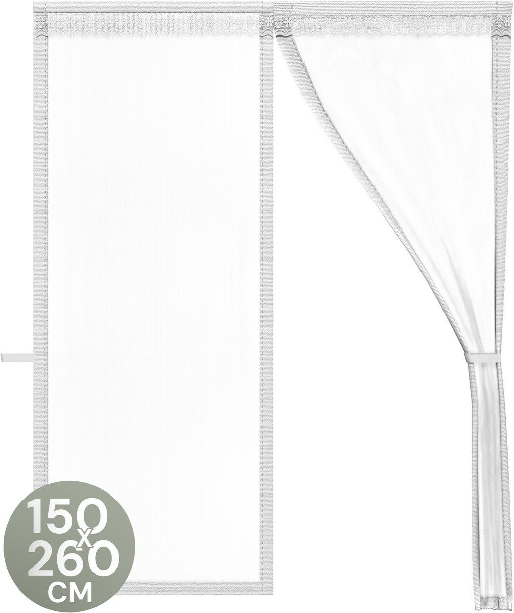 O'Daddy® Deurgordijn Deluxe Fiber - Magnetisch Vliegengordijn - Zelfsluitend - Wit - 150x260 Cm