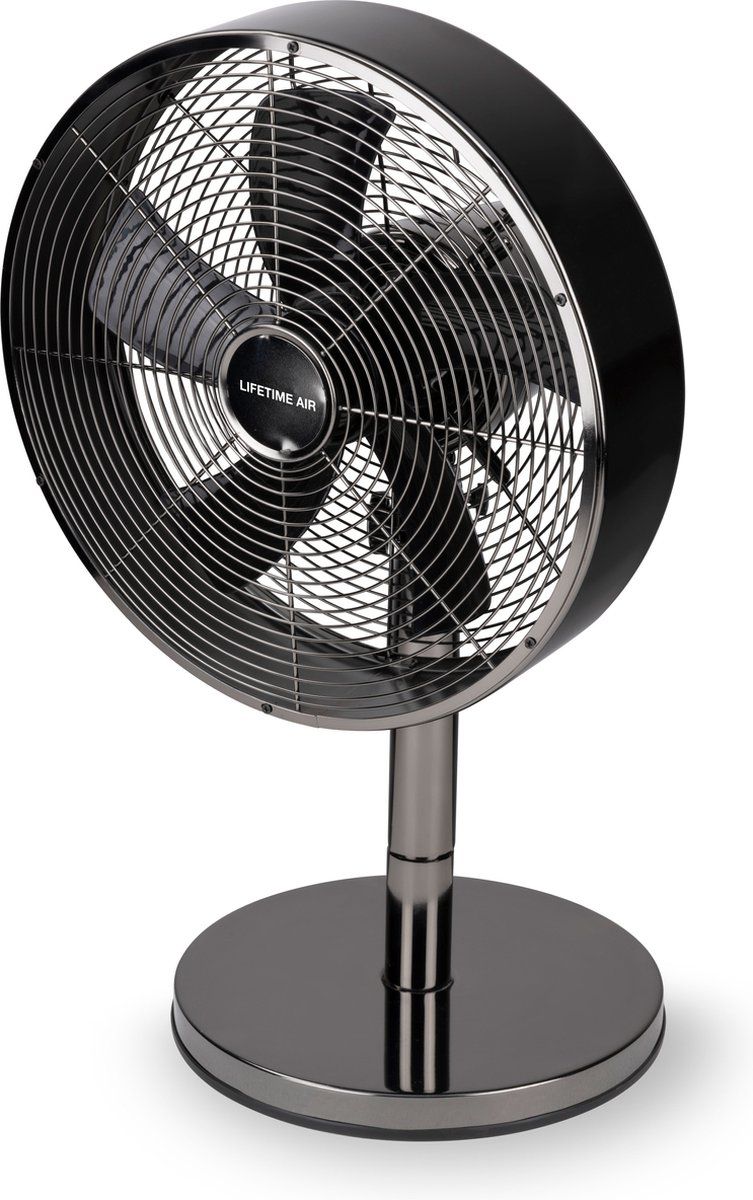 Lifetime Air Tafelventilator - 30CM - 3 Snelheden - Oscillerende Functie - Kantelbaar - Zwart