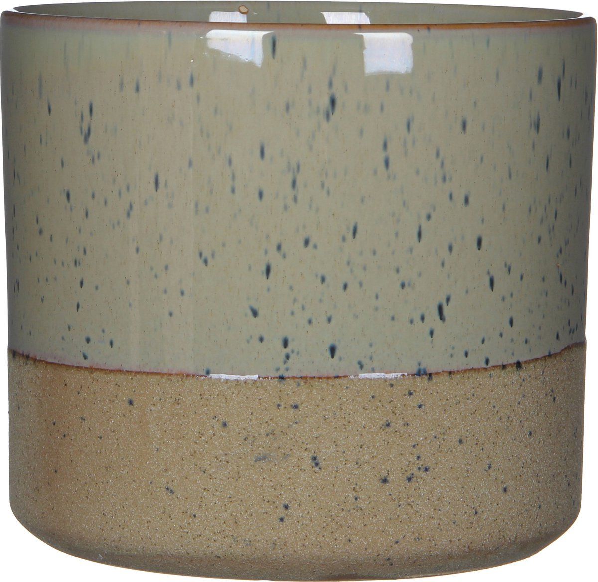 Mica Decorations Lago Bloempot - H18 XØ21 Cm - Glazuurlaag Met Spikkels - Crème