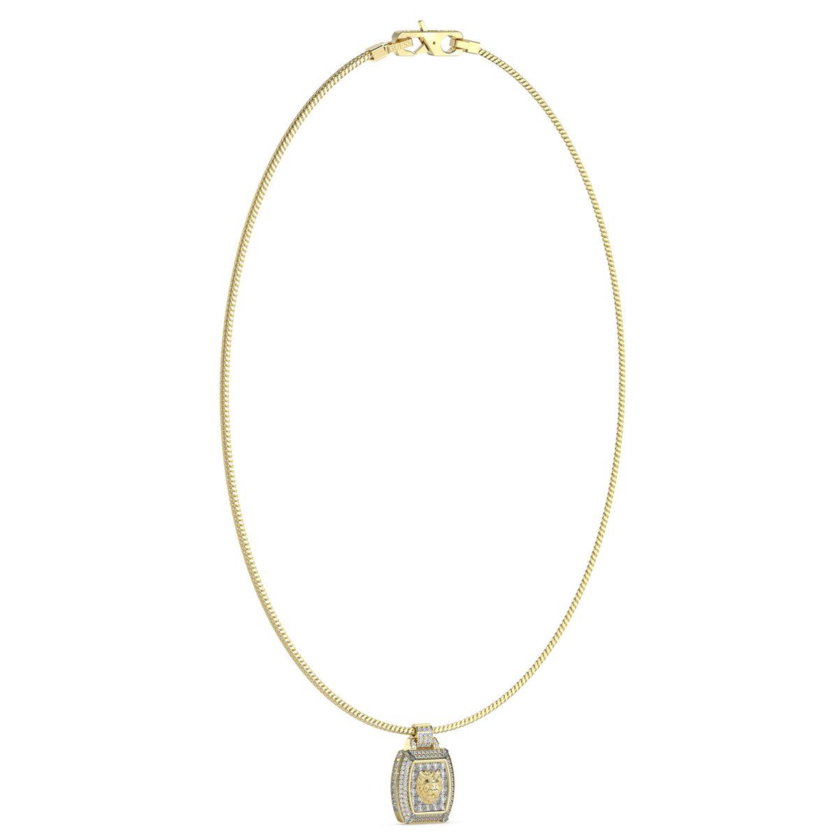 Guess Jewellery JUMN05001JWYGT-U - Collier - Leeuwenkop Hanger Met Kristallen - Goudkleurig