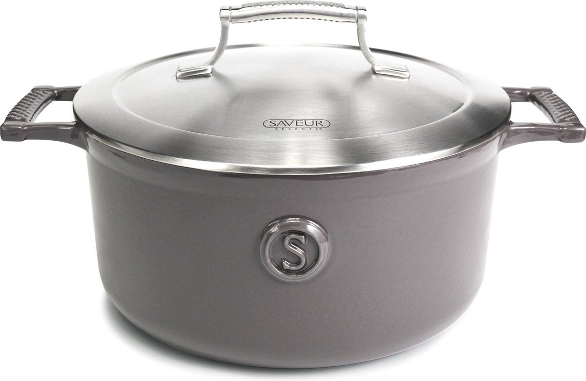 Saveur Sélects Saveur Selects - Gietijzeren BraadpanØ25 Cm - Pfas-vrij - Geschikt Voor Inductie&Oven - Grijs