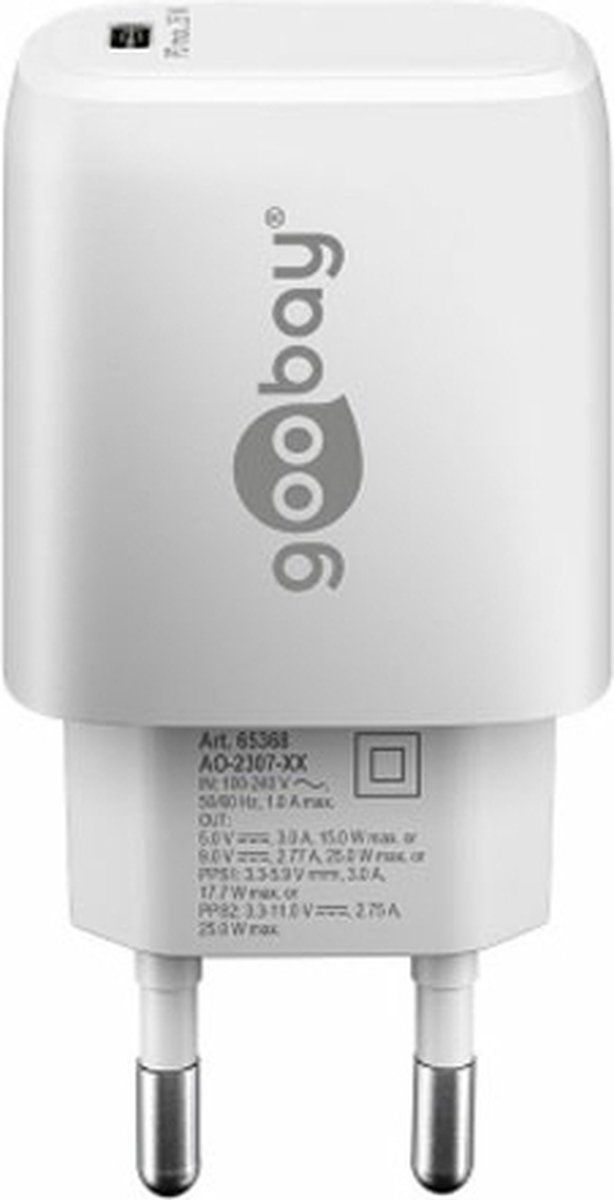 Goobay USB-C PD Snellader - 25W - Wit