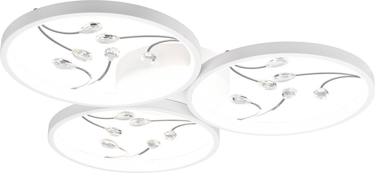 Trio - Led Plafondlamp - 3 Lichtpunten 30W Dimbaar Rond Wit Aluminium