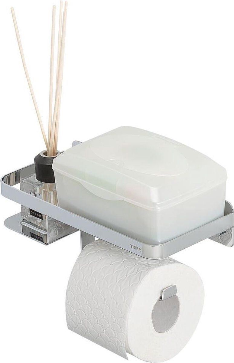 Tiger Caddy - Wc Rolhouder Met Planchet - 24 Cm - Chroom