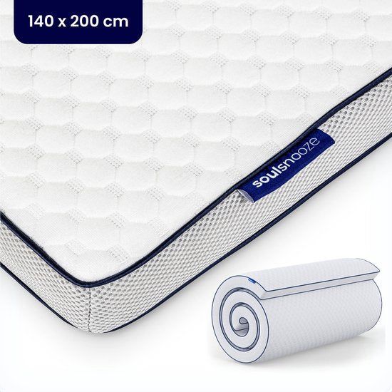 Soulsnooze® - DuoComfort Premium Topper 140x200 Cm - Topdekmatras - Aanpasbaar Design - 3D Air Mesh