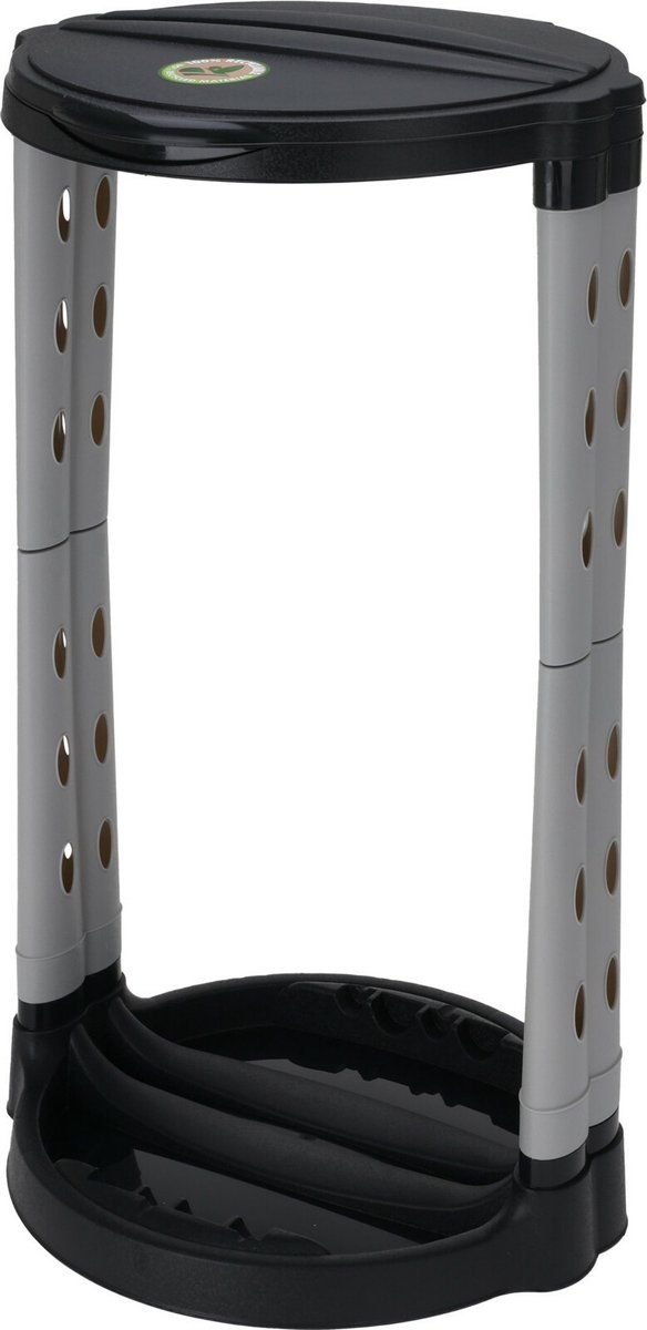 Excellent Houseware Vuilniszakhouder - Staande Vuilniszakkenstandaard - 120 Liter - Zwart