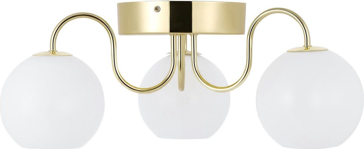 Nordlux Franca - Plafondlamp - 3x E14 - Opaal Glas/messing