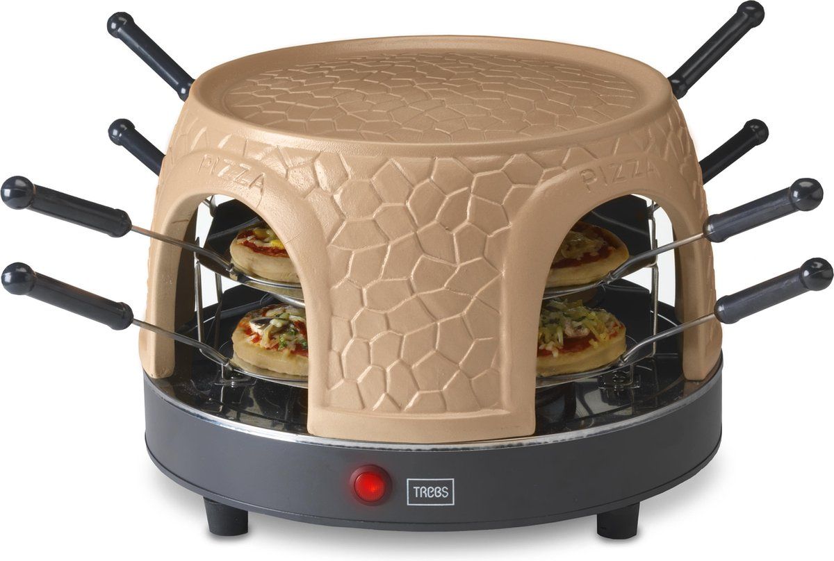 Trebs PizzaGusto 99392 - Pizza Oven voor 8 personen - Inclusief 8 spatels en pizzavorm - Terracotta