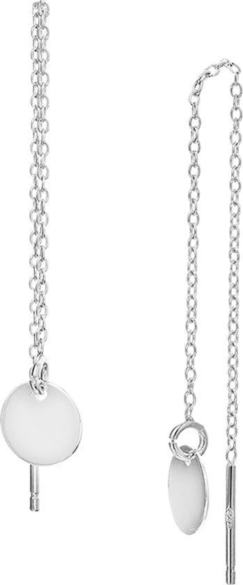 The Jewelry Collection - Doortrekoorbellen - Gerhodineerd Zilver 9cm - Zilver