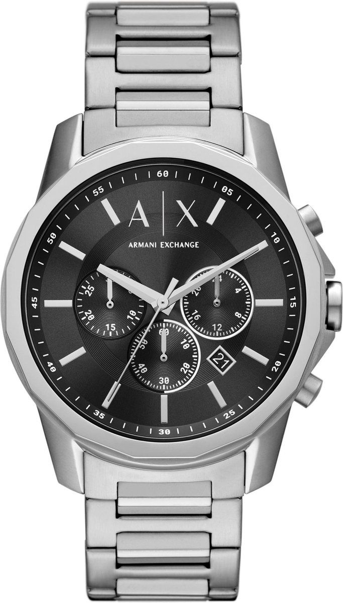 Armani Exchange AX1720 - Herenhorloge 44 Mm - Quartz - Zilverkleurig