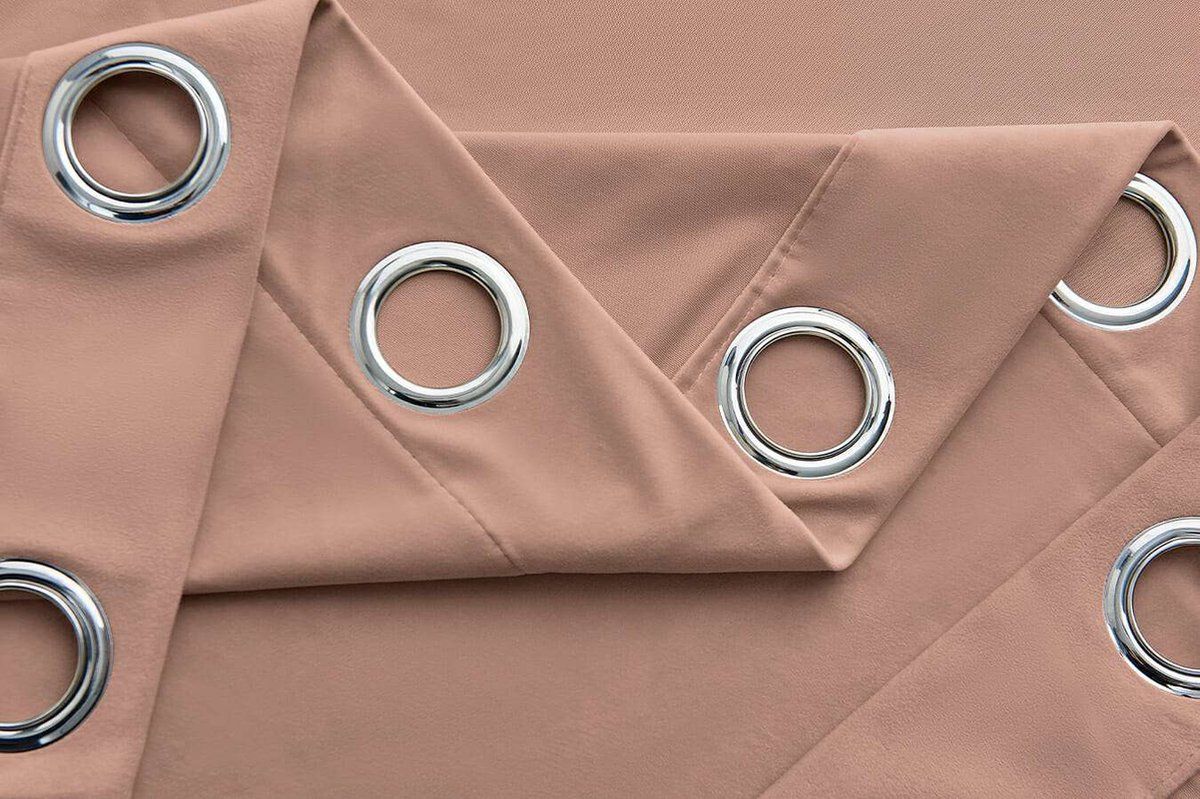 Larson - Velvet Gordijnen - 2.8m X 2.5m - Ringen - Roze