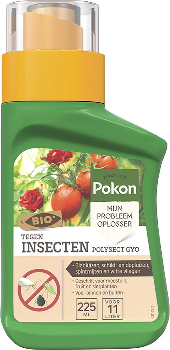 Pokon Bio Tegen Insecten Polysect GYO Concentraat - 225ml voor 10L - Geschikt voor binnen en buiten - Bestrijdt bladluizen spintmijten witte vliegen