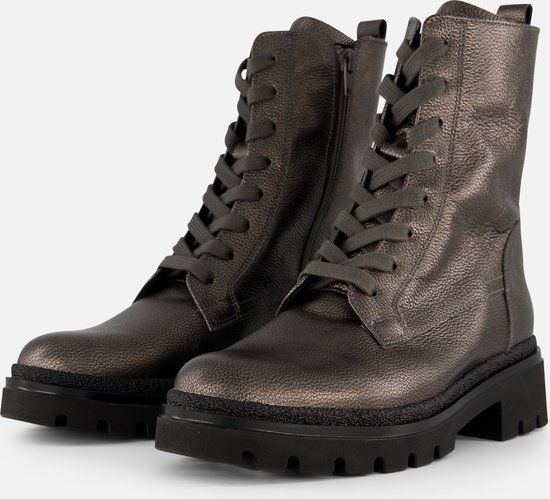 Gabor - Veterboots - Lichte Beschadiging Op Neus - Zilver (maat 38)