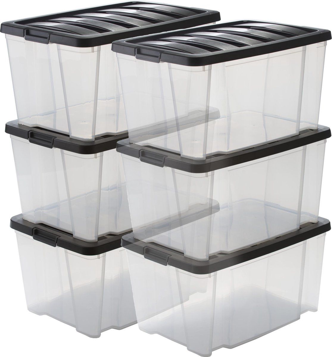 Iris Handy Box - Opbergboxenset 6x 45L - Stapelbaar En Nestbaar (6 Stuks)