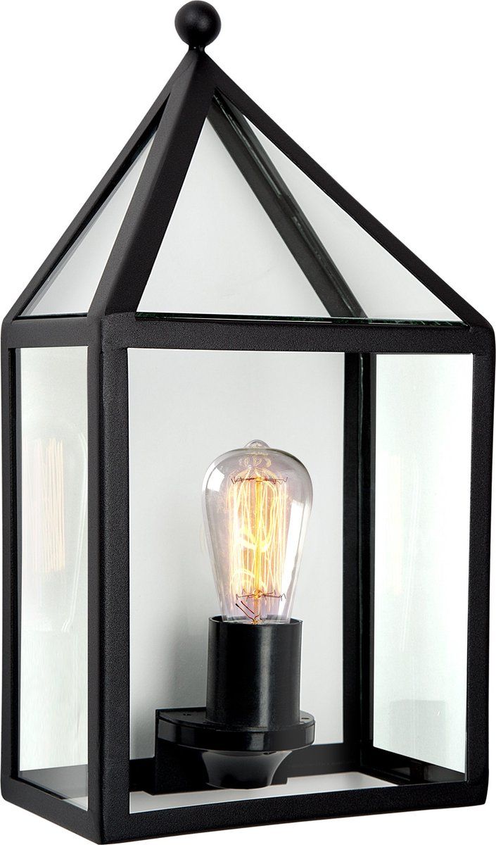 Ks Verlichting Laren - Buitenlamp - Wandlamp Rvs Zwart 42x22x13 Cm