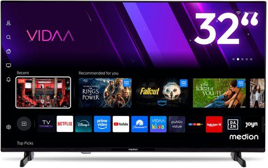Merkloos Medion Full Hd Tv 80 Cm (32 Inch) (Smart Tv, Hdr, Vidaa Store, Netflix, Prime Video, Disney+, Dazn, Paramount+, HbbTV, Pvr, Bluetooth), Md 832101