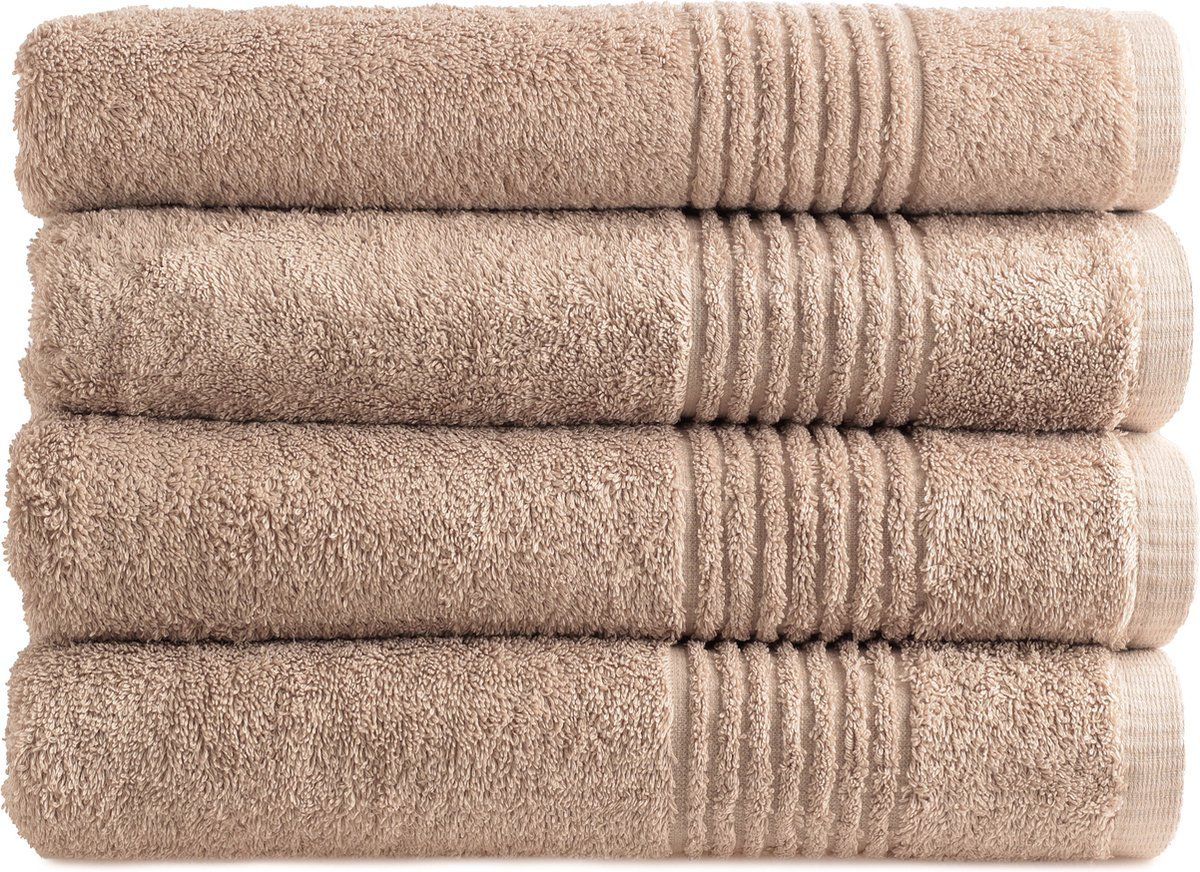 Phlox Handdoek Supreme Collectie - 70x140 - 4 Stuks - Oeko-Tex Made In Green - 600 G/m2 Zacht Katoen - Sand