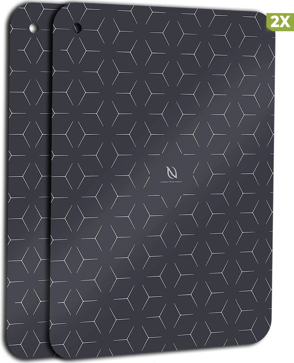 Hi Nature™ Inductie Beschermer Set - Hittebestendig - Antislip - 25x35 Cm - Zwart (2 Stuks)