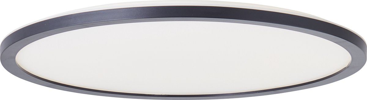 Brilliant Brennan - Plafondlamp - Led 24W 4000K 3-step Dimmer IP44 - Zwart/Wit