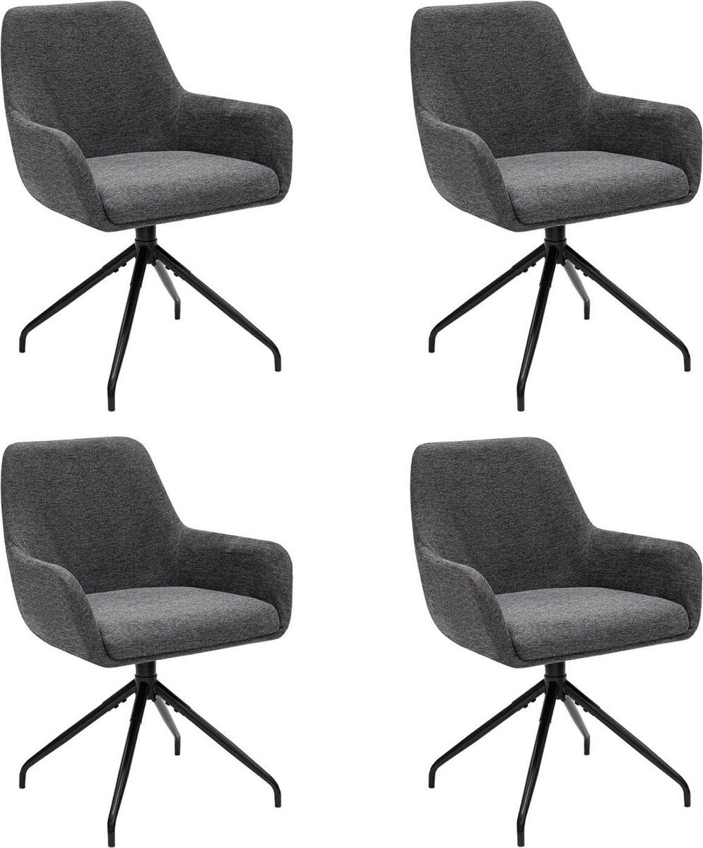 Set Van 4 Kick Draaistoel Miko - Donkergrijs