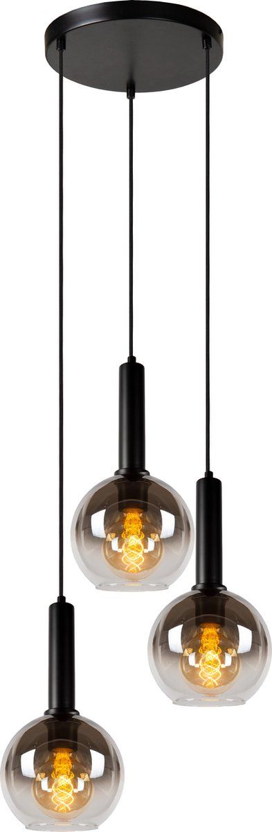 Lucide Marius - Hanglamp -Ø 48, 5 Cm - 3xE27 - Zwart