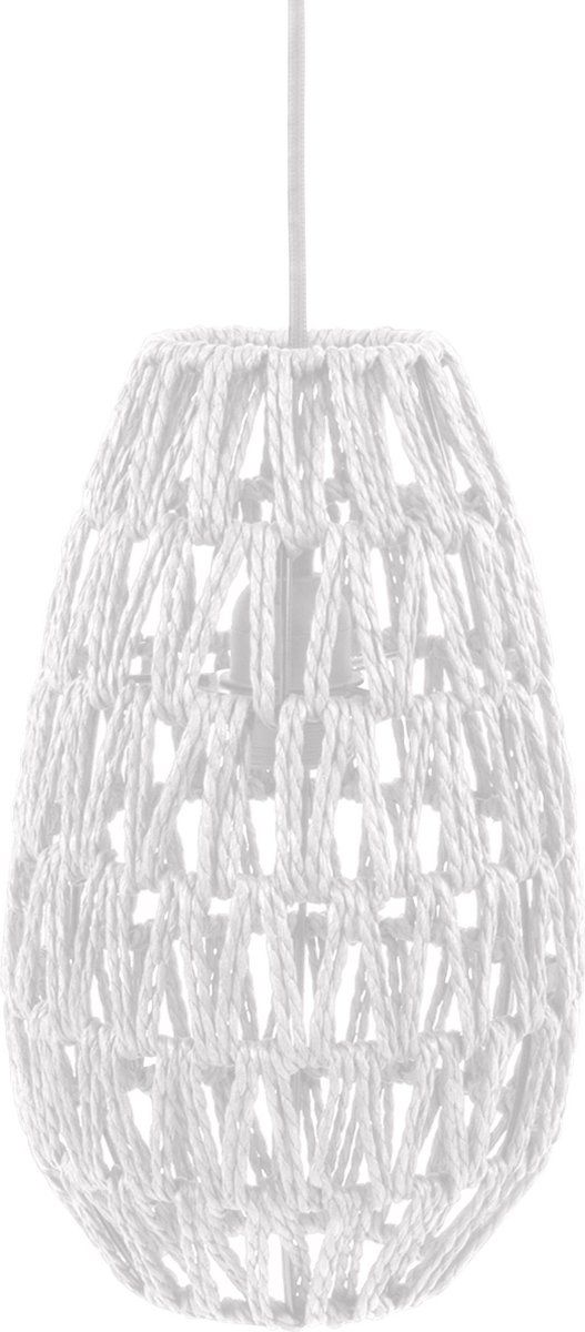 Leitmotiv Rope Pin - Hanglamp - Gevlochten papier - Wit -Ø 18cm