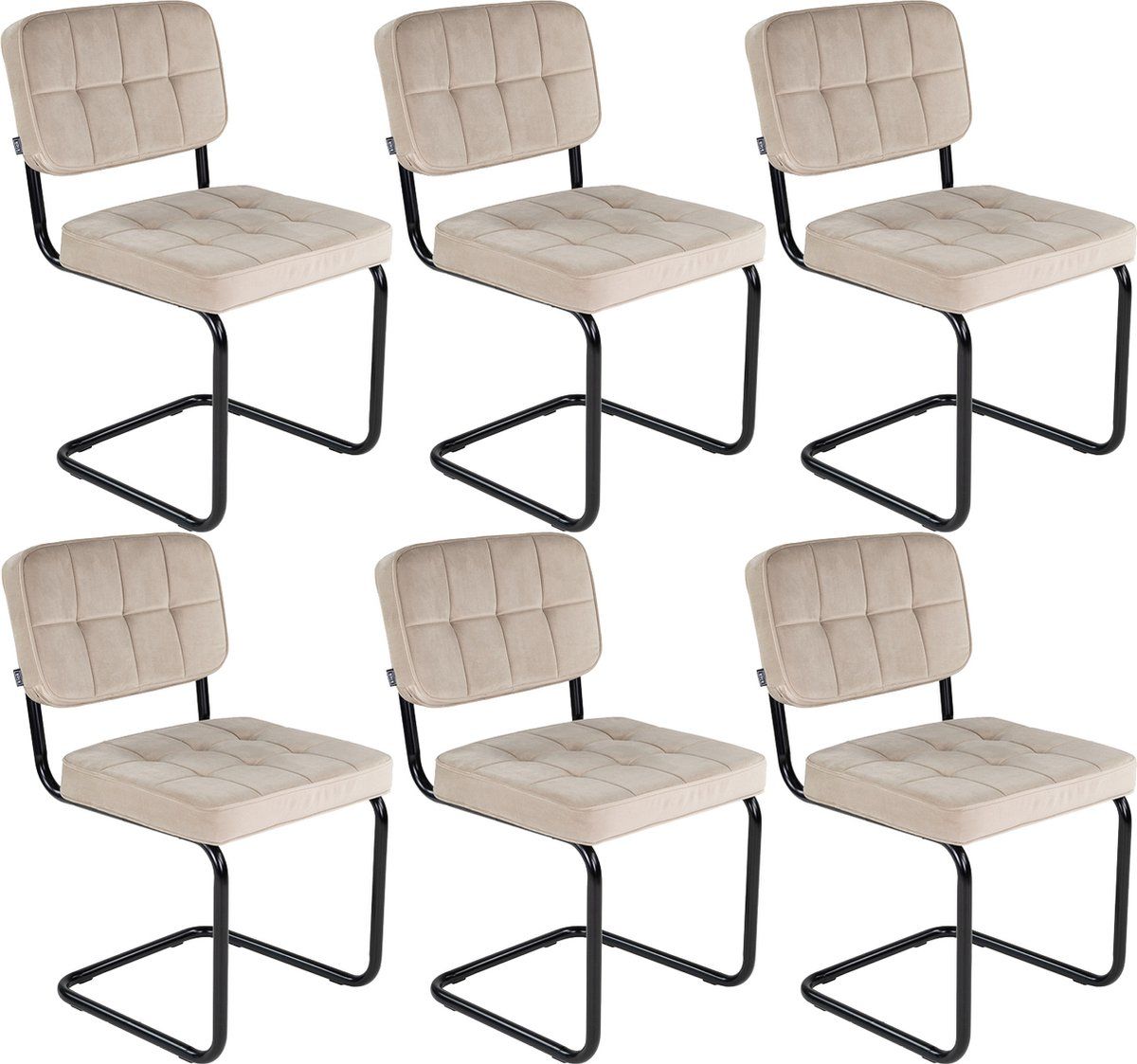 Kick Buisframe Stoel Ivy Champagne - Set Van 6