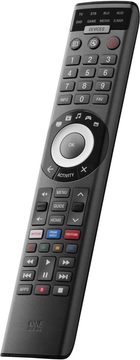 One For All Smart Control Pro 8 (URC7981) - Universele Afstandsbediening - Bedien Tot 8 Apparaten - Antraciet