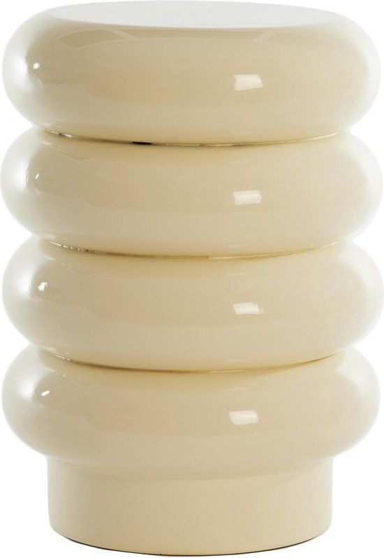 Light&Living Bijzettafel Mirogi - Crème - Ø30cm - Modern