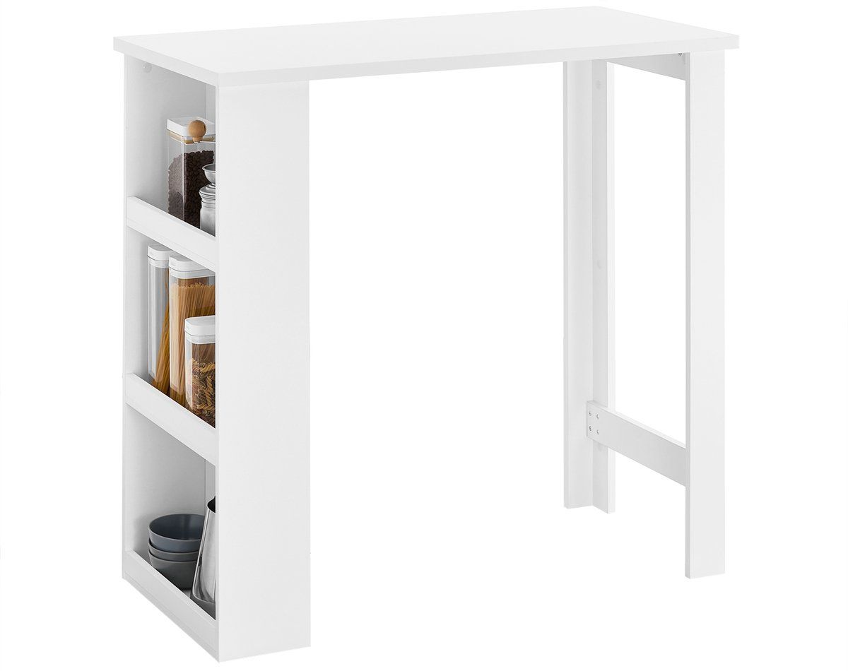SoBuy FWT17-Ii-W - Bartafel - Hoge Keukentafel Voor Kleine Ruimtes - Wit - 112 X 57 X 106 Cm