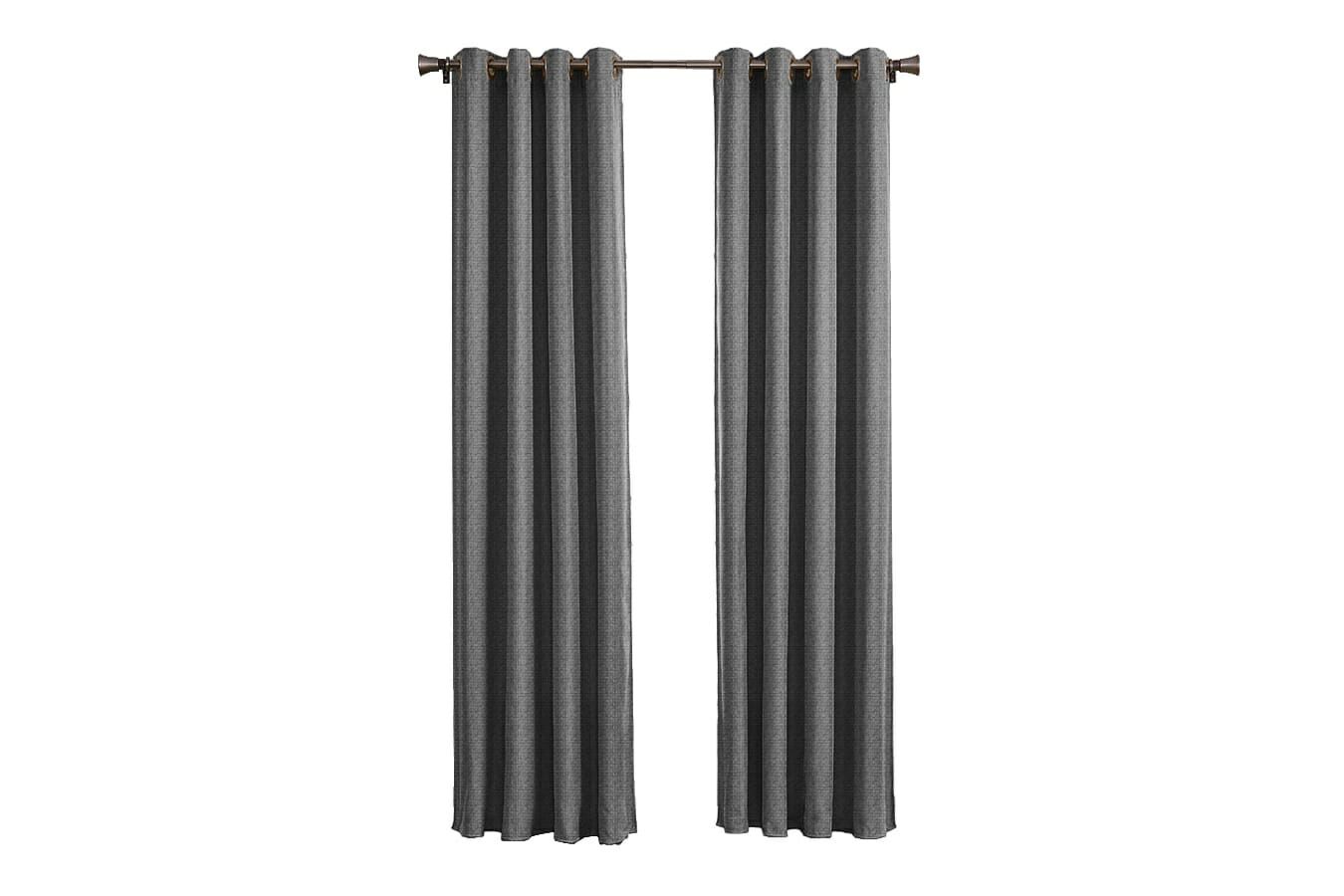 Merkloos Larson - Luxe Geweven Blackout Gordijn - Met Ringen - 3m X 2.5m - Donkergrijs