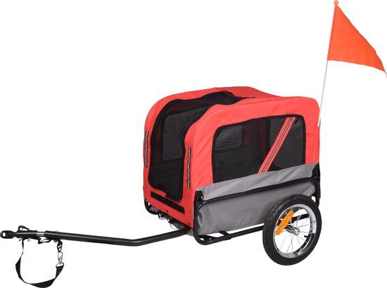 Flamingo Romero - Fietskar - Compact & veilig - Rood/Grijs