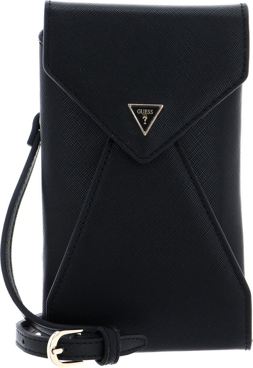 Guess Portemonnee Dames - Kunstleer - Saffiano-patroon - Zwart