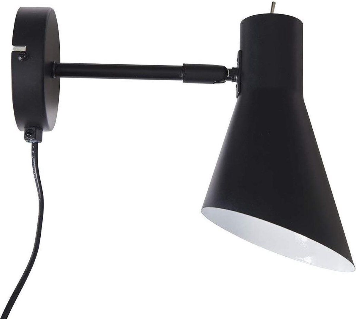 Dyberg Larsen Wandlamp Denver 12 X 12 X 20 Cm Staal 25w Zwart