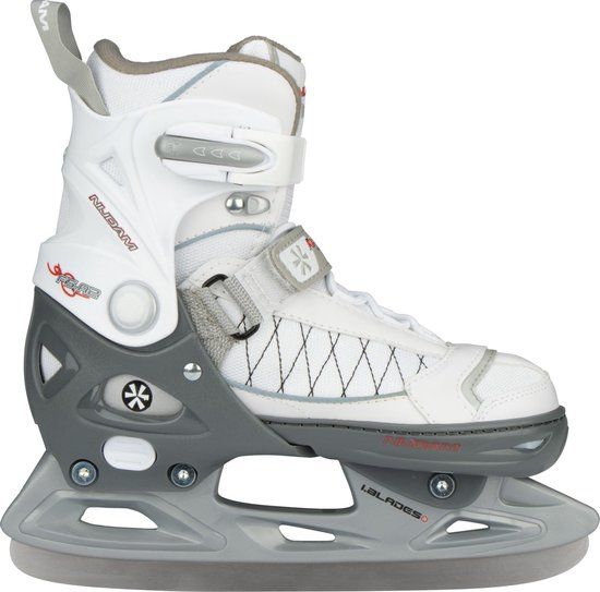 Nijdam Snow Skate - IJshockeyschaats - Verstelbaar - Semi-Softboot - Wit - Maat 29-32