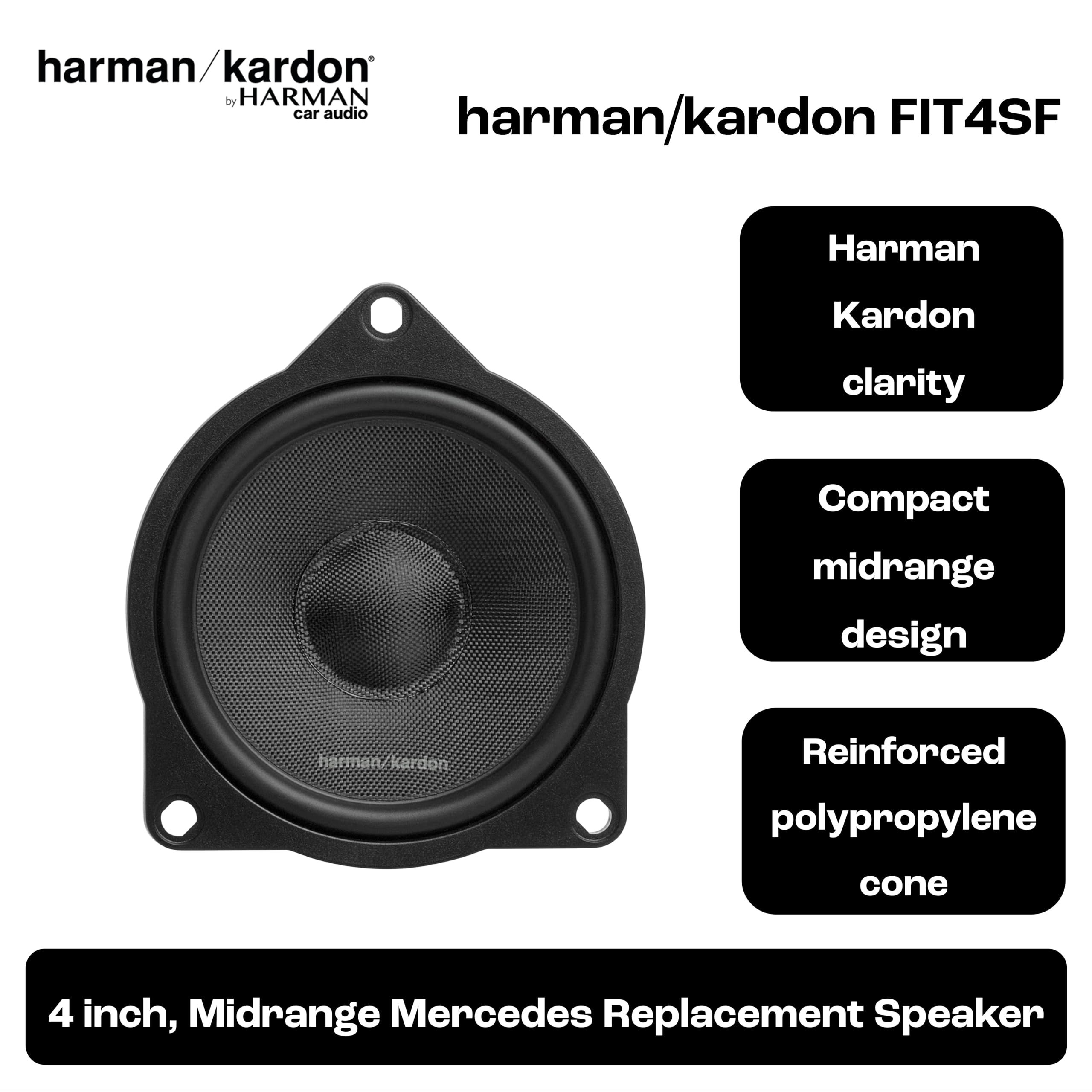 Harman Kardon Fit 4SF 100mm 45W Rms Midrange Car Speaker Zonder Grille Glasvezel Conus Heldere Vocalen Luxe Audio Upgrade Speciaal Voor Midrange Weergave Premium